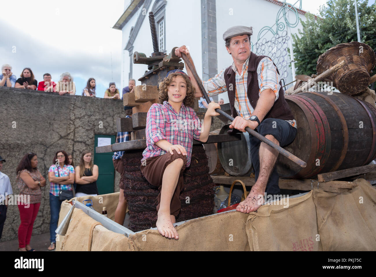 Parade of Madeira Wine Festival or 'Festa do Vinho Madeira' in Estreito de Camara de Lobos, Madeira Island, Portugal, September 2018. Stock Photo