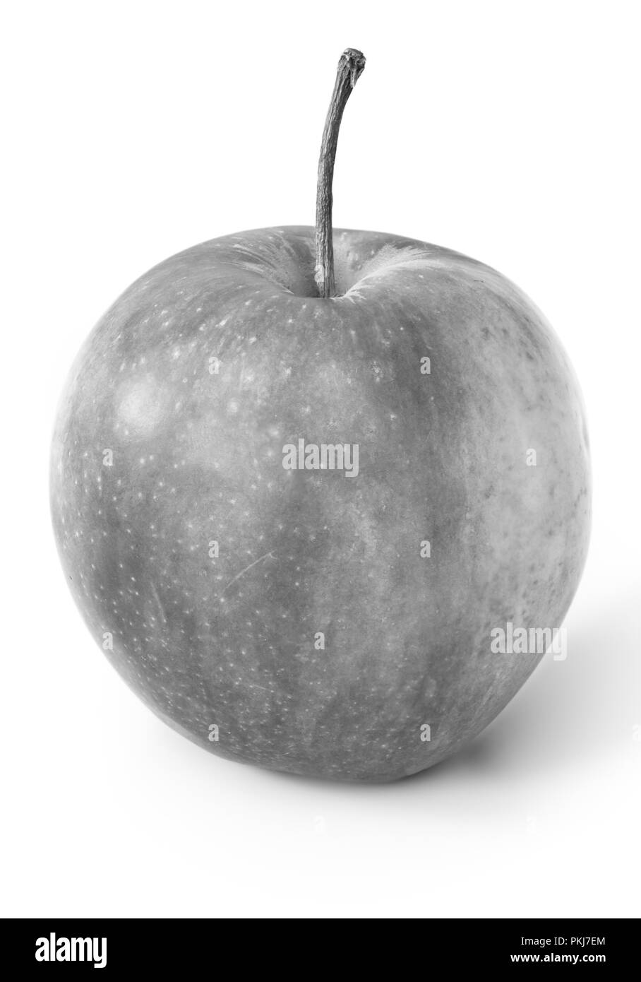 Black and white picture of an apple against a white background Stock Photo