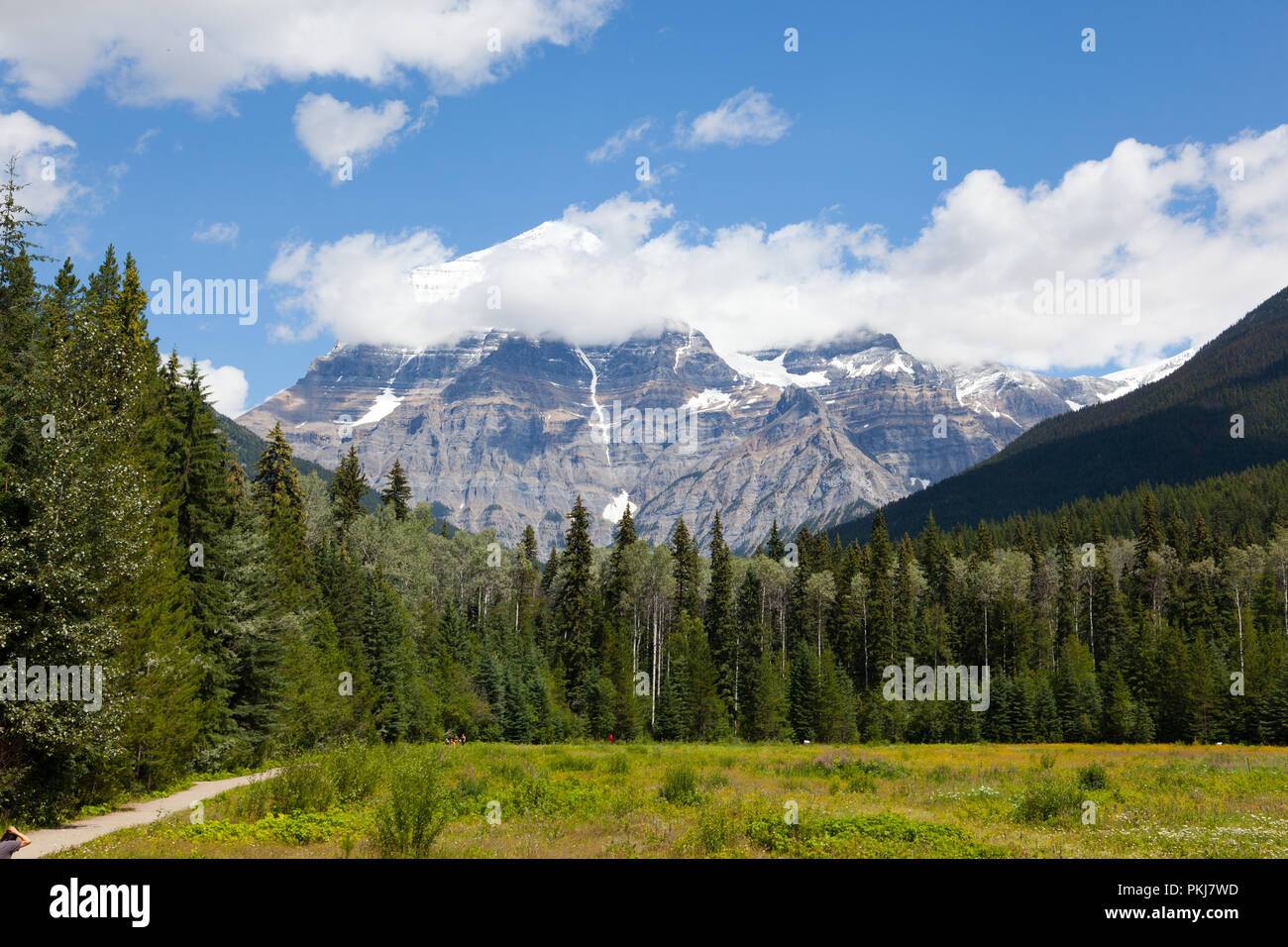 Mount Robson, the highest peak in British Columbia, Canada. Stock Photo