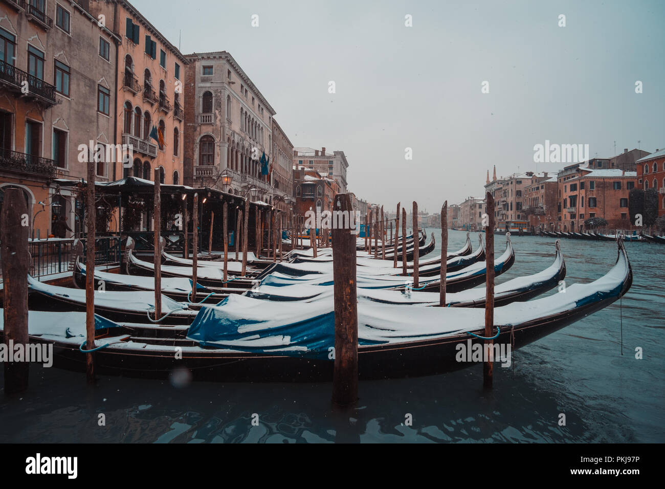 Beautiful Venice covered by snow in winter, Italy Stock Photo Alamy