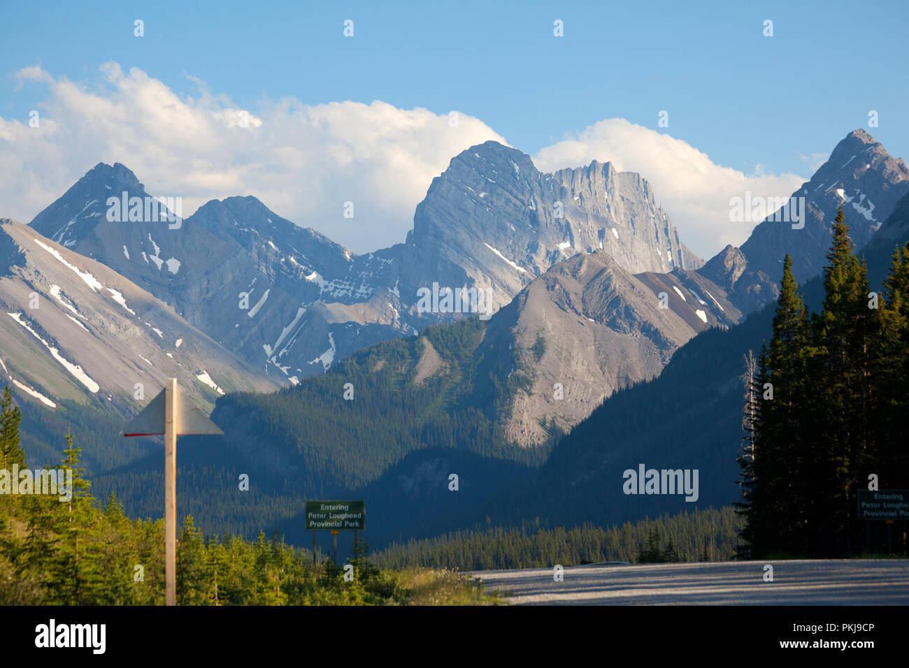 Entrance to Peter Lougheed Provincial Park. Alberta, Canada Stock Photo