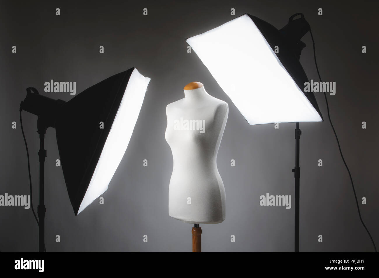 female mannequin and studio lights Stock Photo