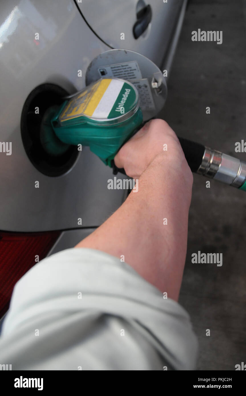 Petrol Pump Uk Filling Up High Resolution Stock Photography and Images