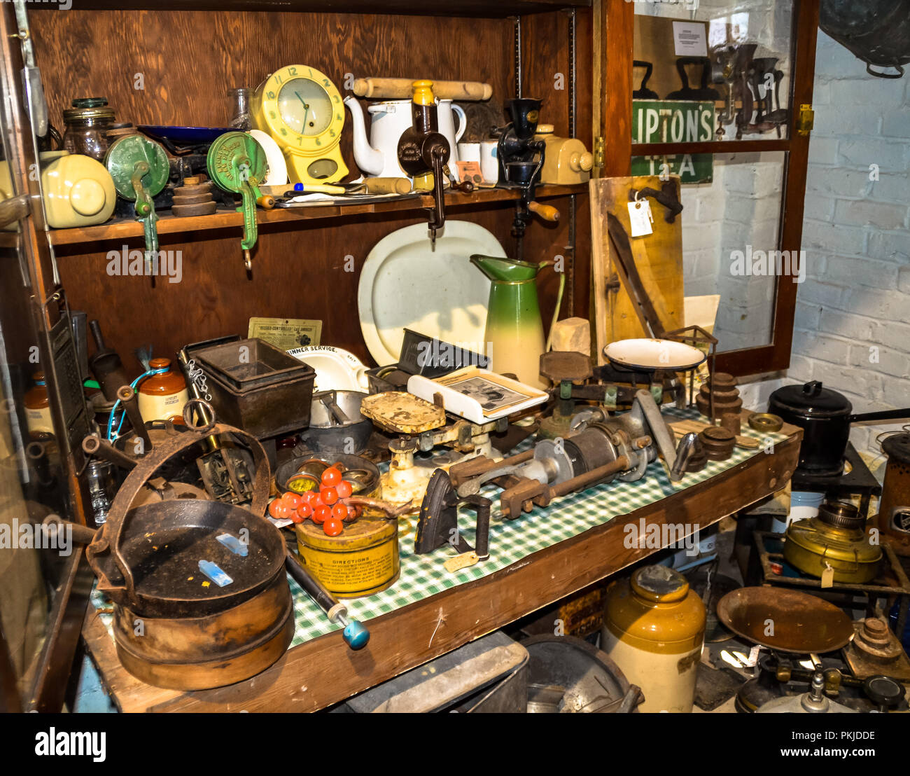 Farmhouse Dresser Museum Display Stock Photo