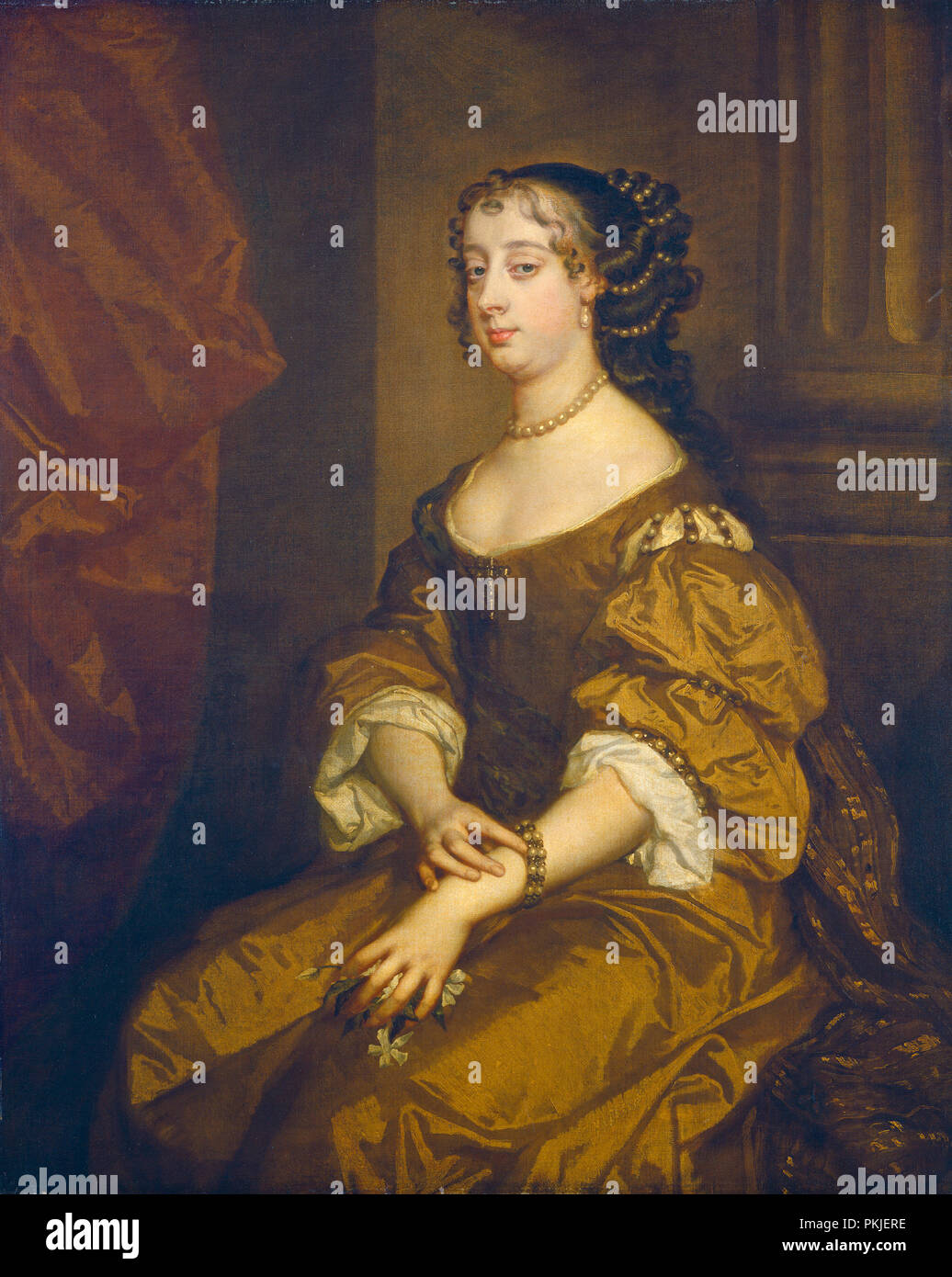 Barbara Villiers, Duchess of Cleveland. Dated: c. 1661-1665. Dimensions: overall: 126.1 x 101.5 cm (49 5/8 x 39 15/16 in.)  framed: 152.4 x 127.3 cm (60 x 50 1/8 in.). Medium: oil on canvas. Museum: National Gallery of Art, Washington DC. Author: Probably chiefly studio of Sir Peter Lely. Stock Photo