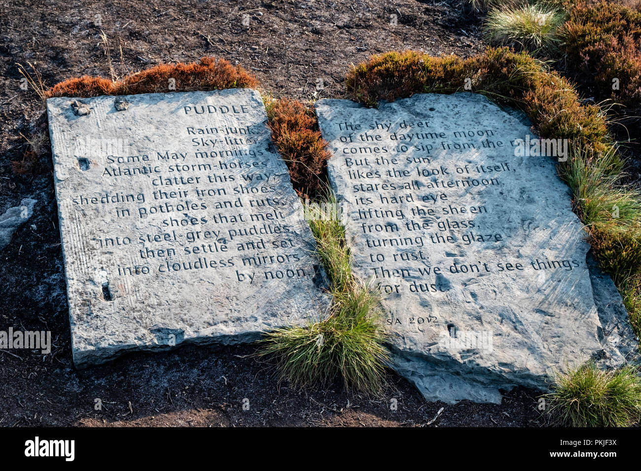 Puddle Stone The Puddle Stone, Stanza Stone sited on Ilkley Moor, West Yorkshire ...