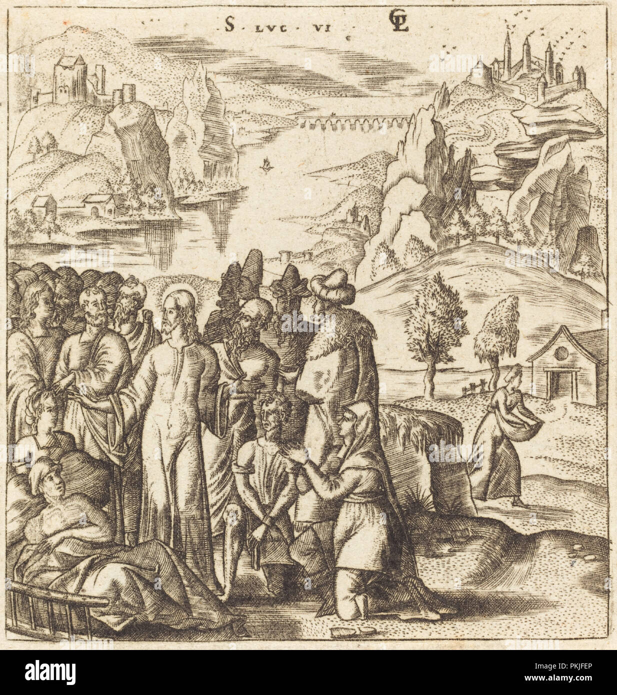 Christ Heals the Sick. Dated: probably c. 1576/1580. Medium: engraving. Museum: National Gallery of Art, Washington DC. Author: Léonard Gaultier.