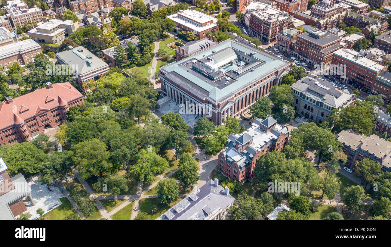 Harvard Yard, Widener Library, Harvard University, Boston, MA, USA Stock Photo