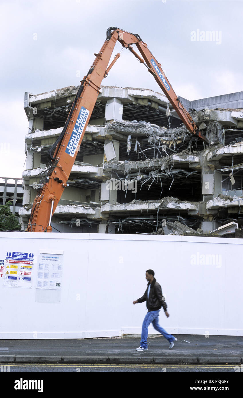 Demolition of the Octagon offices on Brunel Way in central Slough England September 2008 Stock Photo