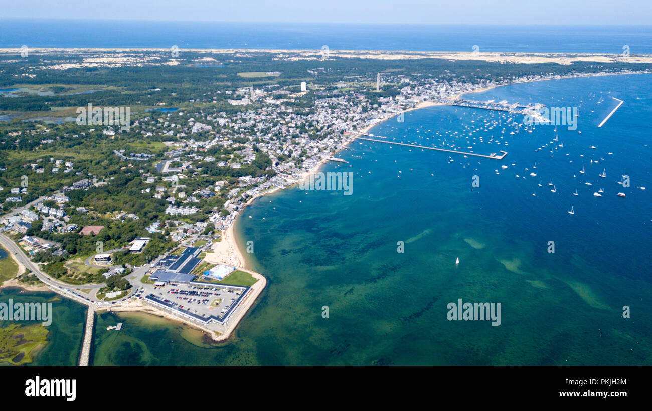 Aerial view of Provincetown, MA, USA Stock Photo