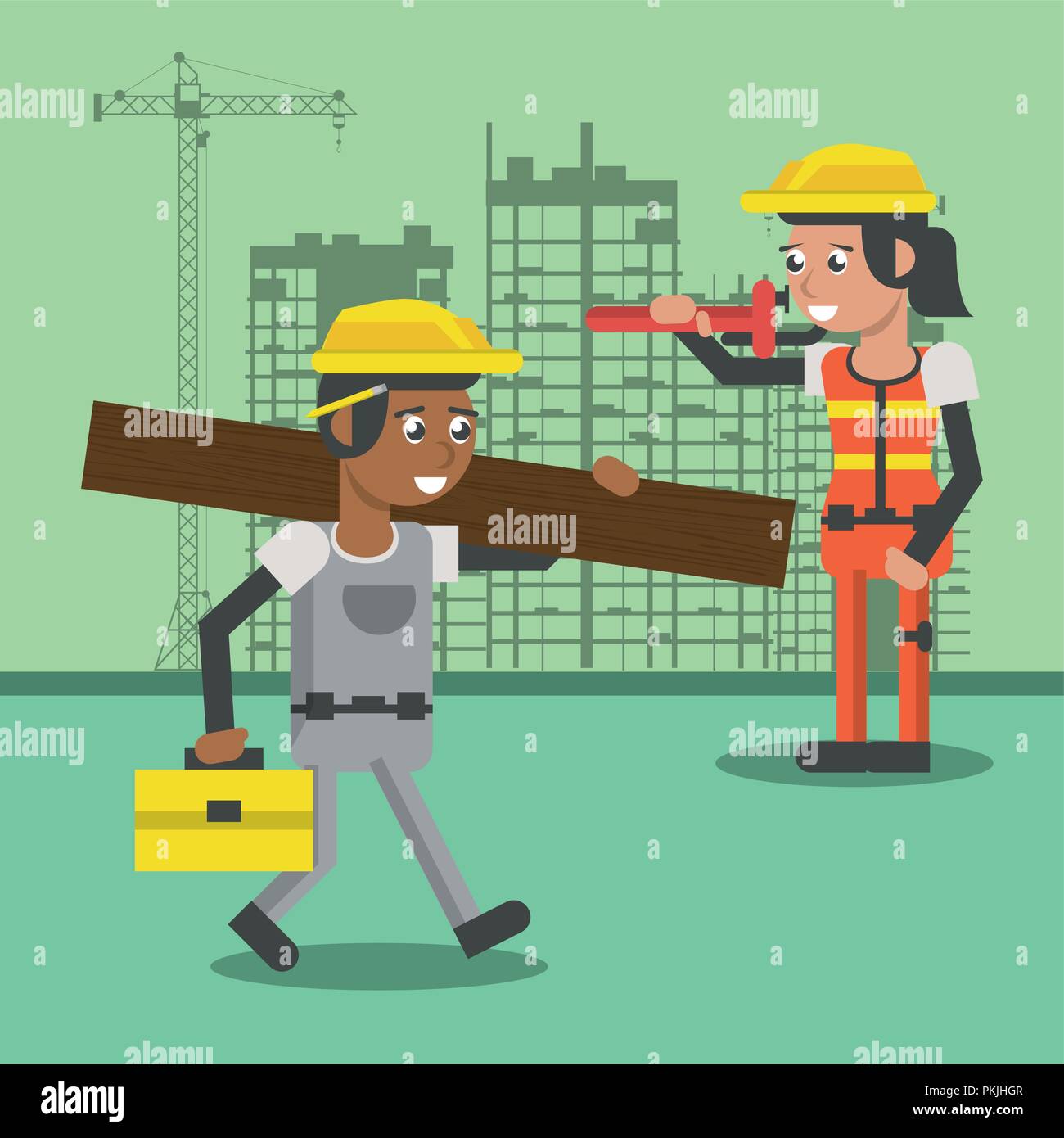 Construction workers cartoons Stock Vector Image & Art Alamy