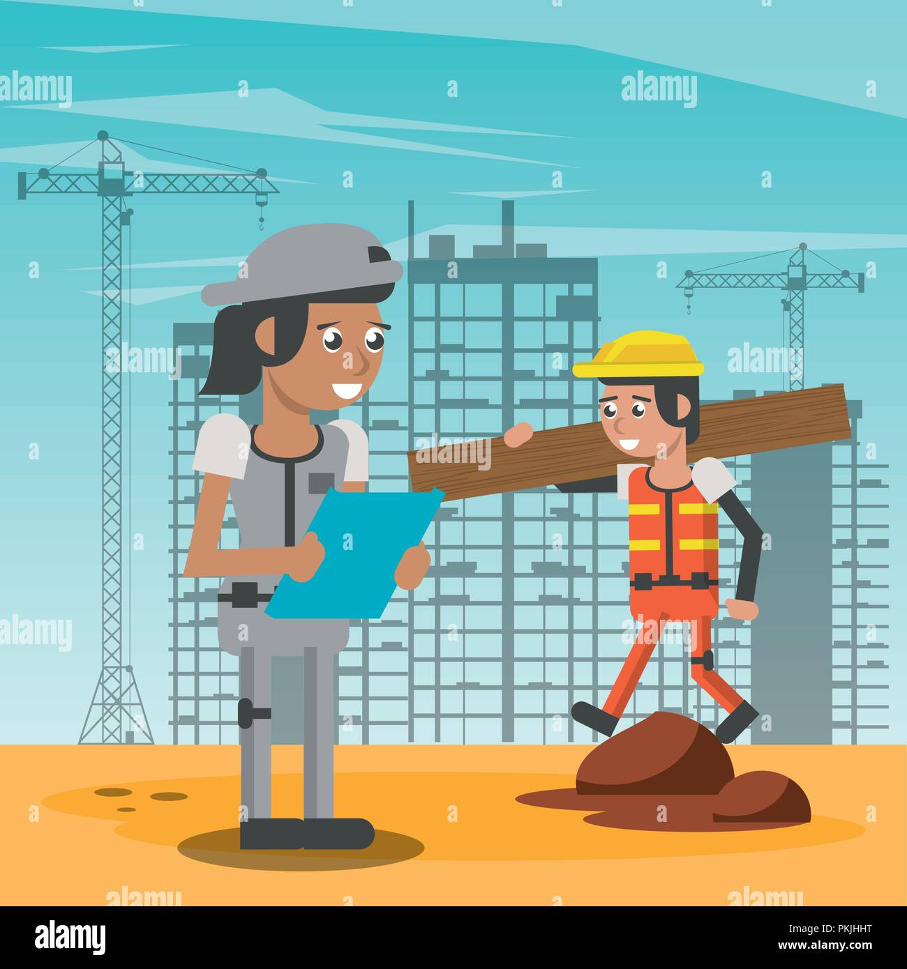 Construction workers cartoons Stock Vector Image & Art Alamy