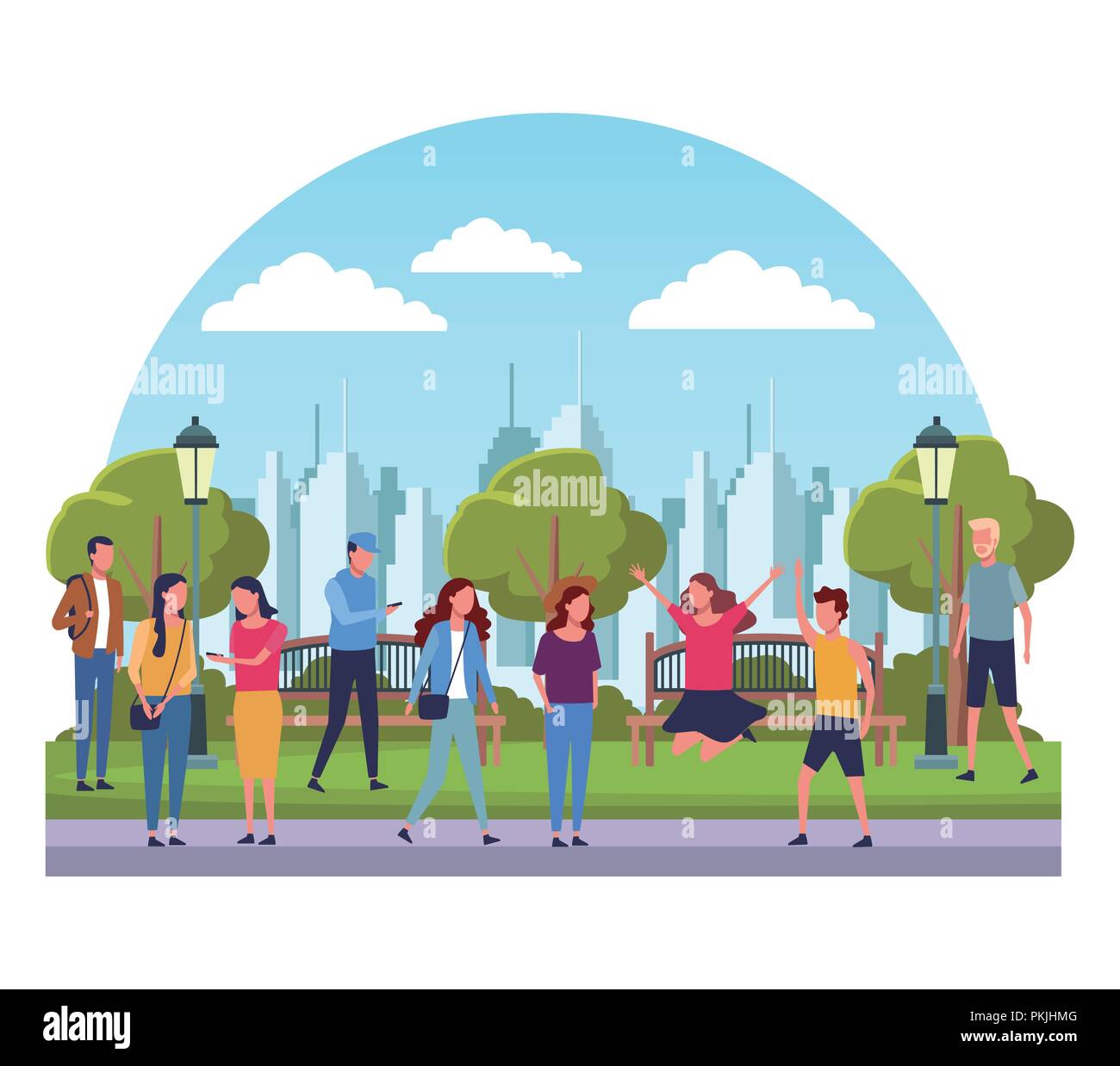 People in the park Stock Vector Image & Art - Alamy