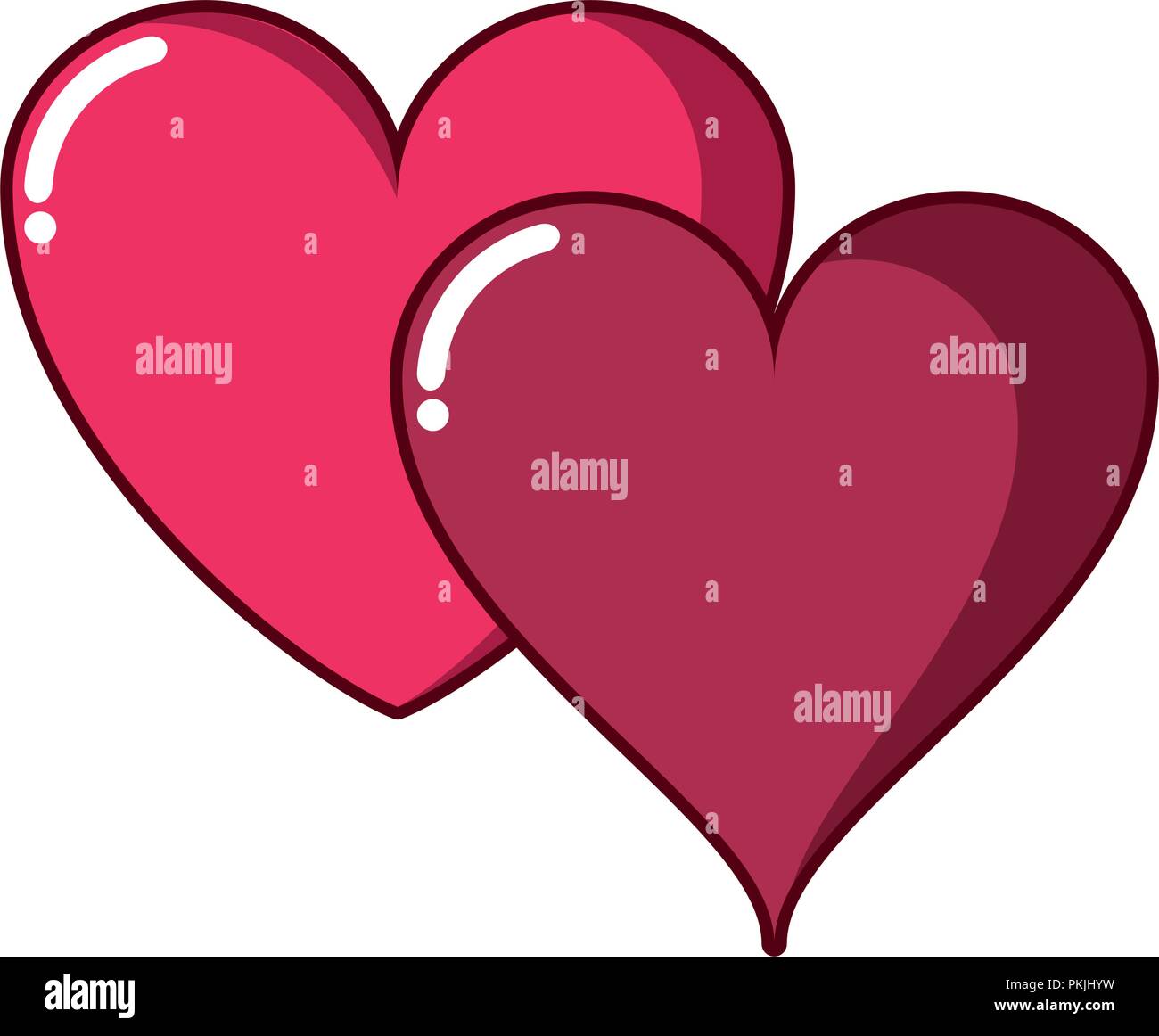 Two hearts isolated Stock Vector Image & Art - Alamy