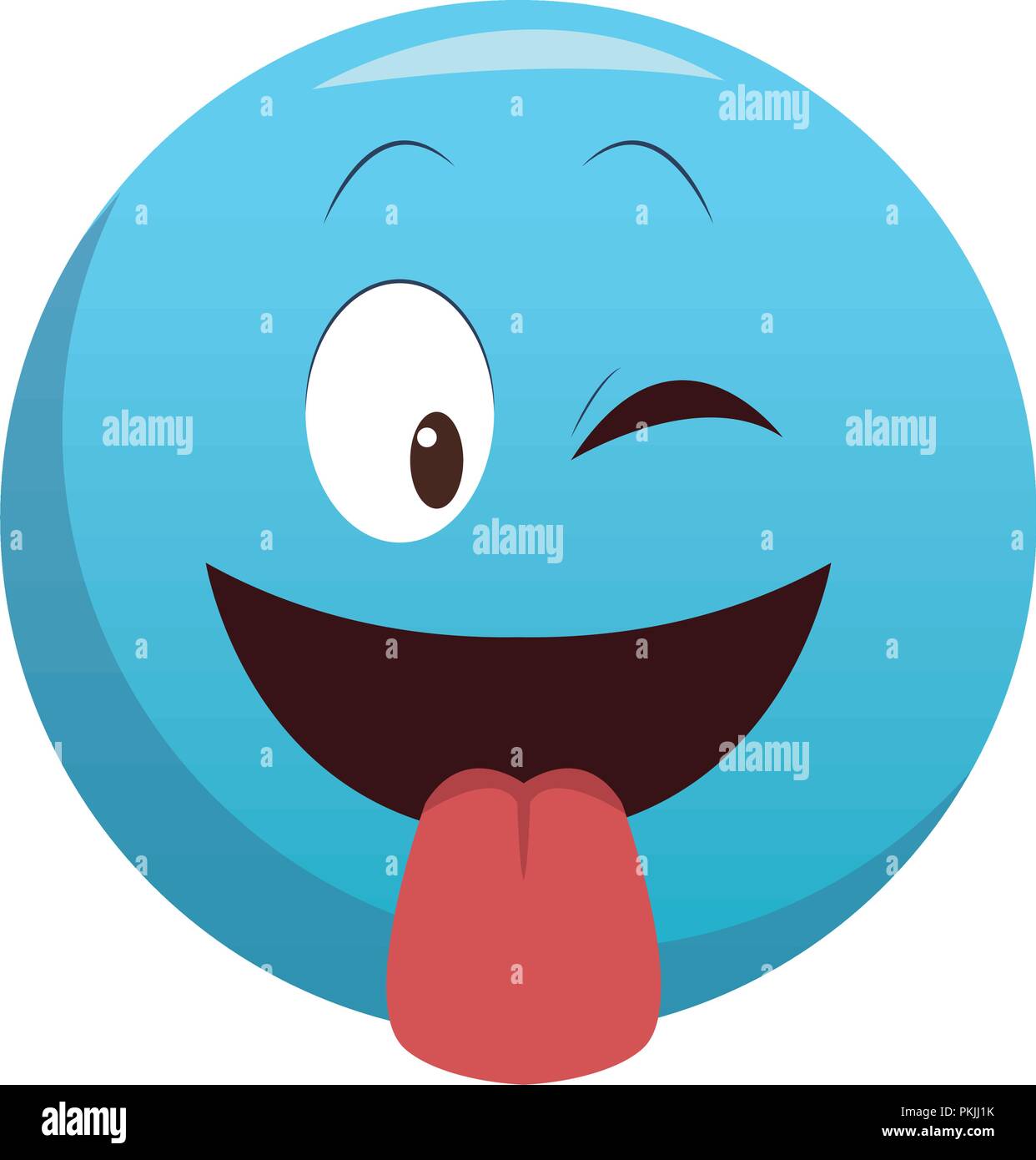 Tongue out chat emoticon Stock Vector