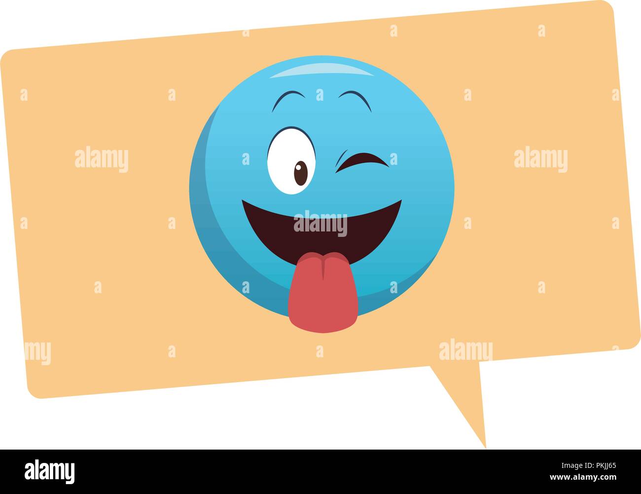 Tongue out emoticon in bubble Stock Vector