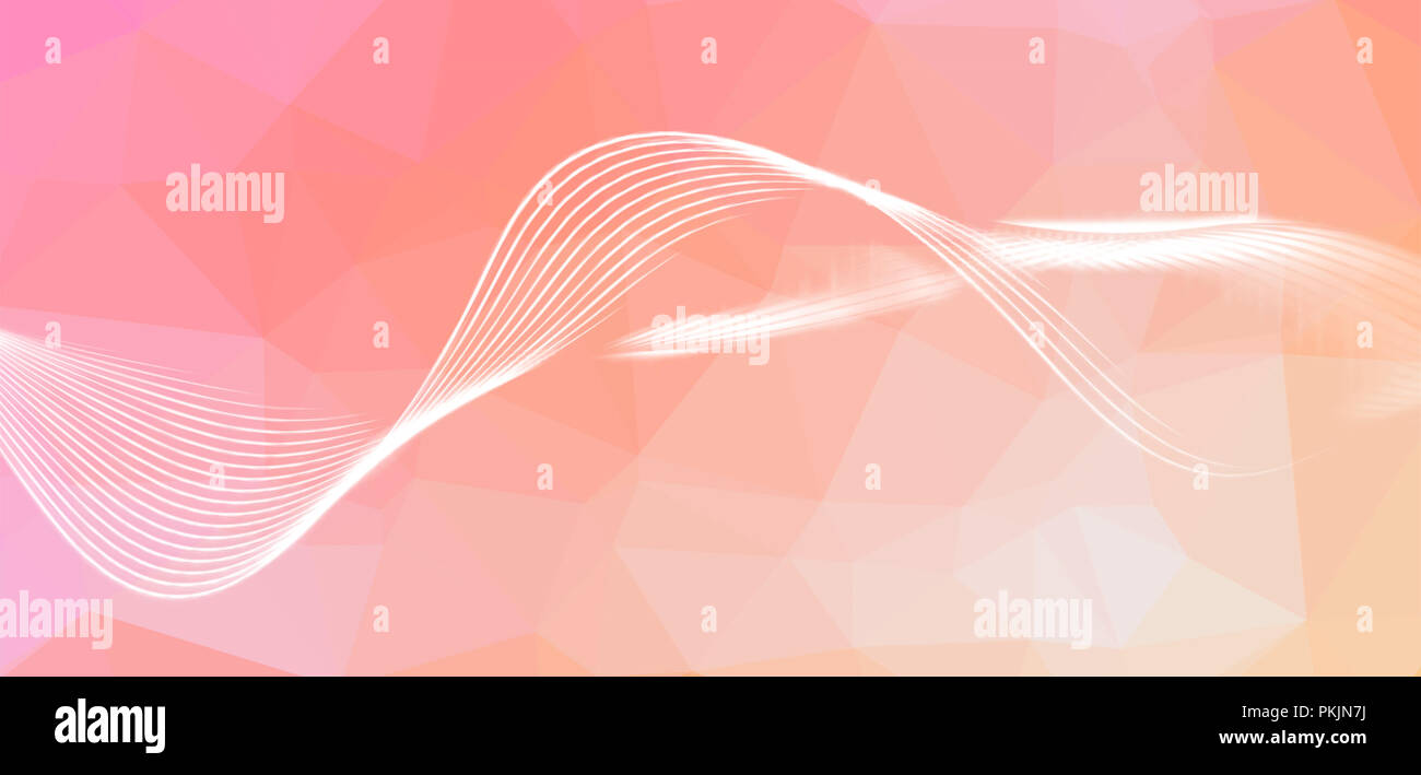 Flux effect waves. Dynamic motion blurred lines. Low poly background. Artistic polygonal illustration. Wide image Stock Photo