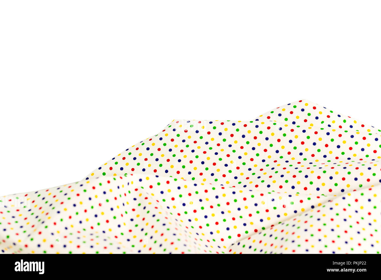 Poka dots on the woven, On the white background. Stock Photo