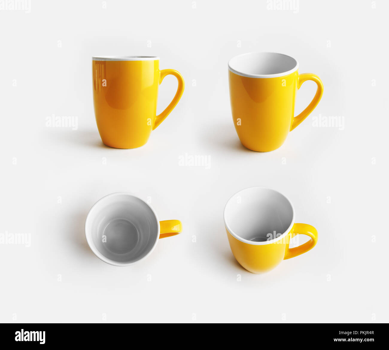 Download Yellow Ceramic Mugs Cups For Coffee Or Tea Responsive Design Mockup Stock Photo Alamy Yellowimages Mockups
