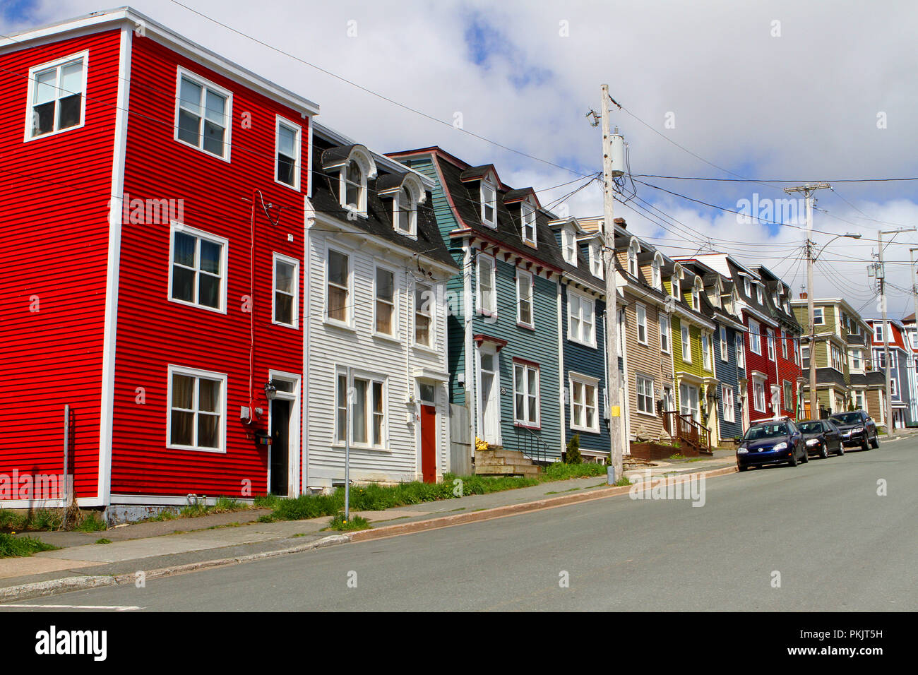Colourful Condos and apartments in St. Johns, Newfoundland, Canada, downtown Stock Photo Alamy