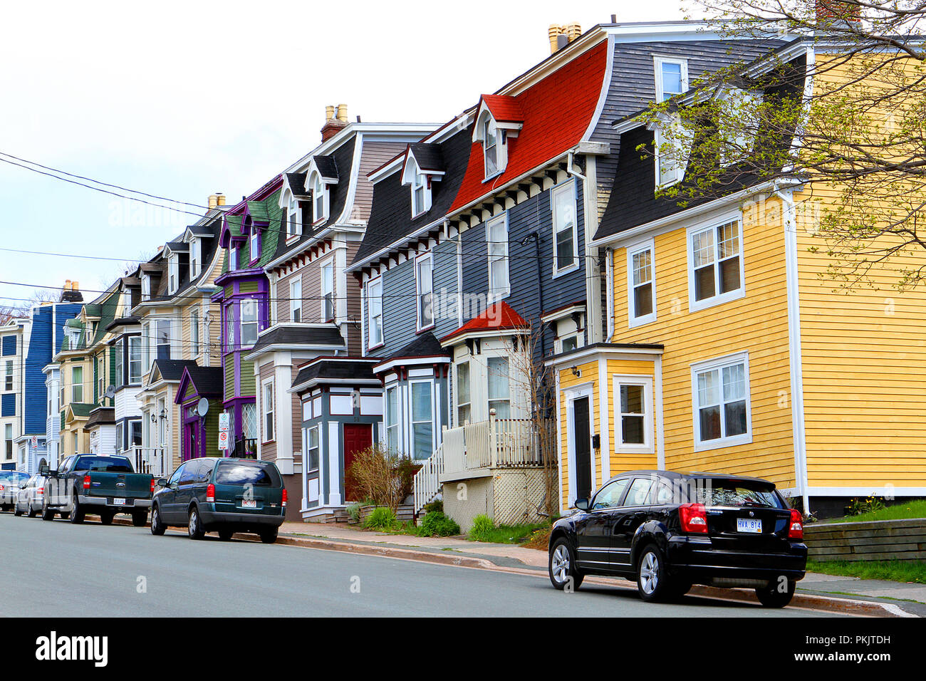 Colourful Condos and apartments in St. Johns, Newfoundland, Canada, downtown Stock Photo Alamy