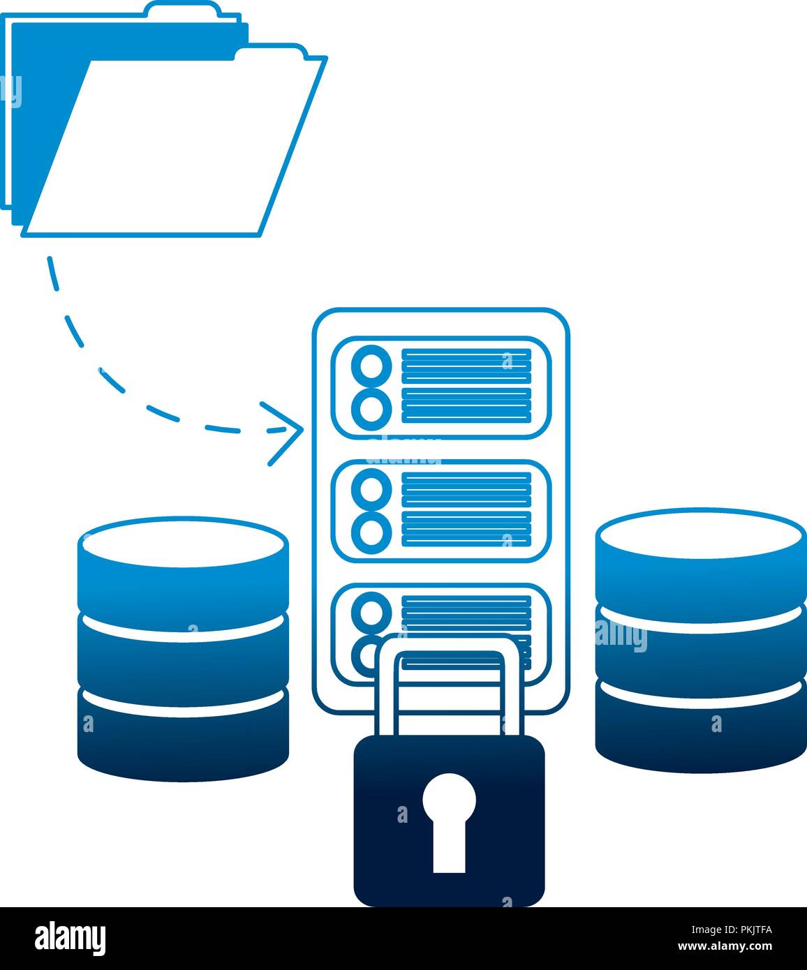 database server center file information security vector illustration ...