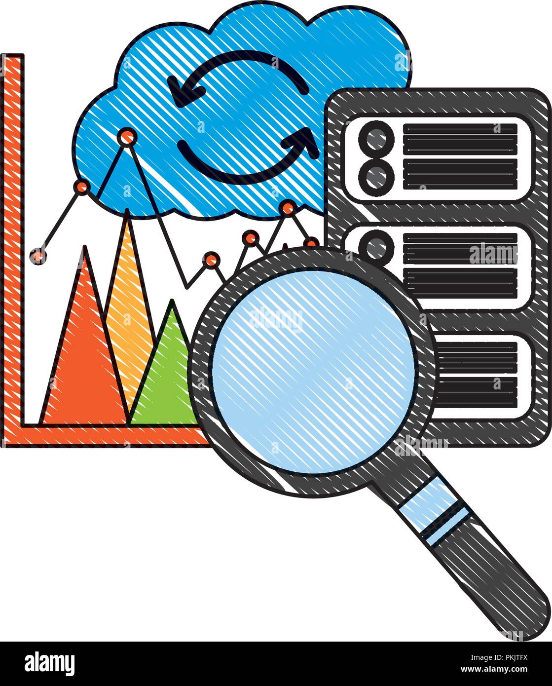 database server cloud computing reload chart search Stock Vector Image ...