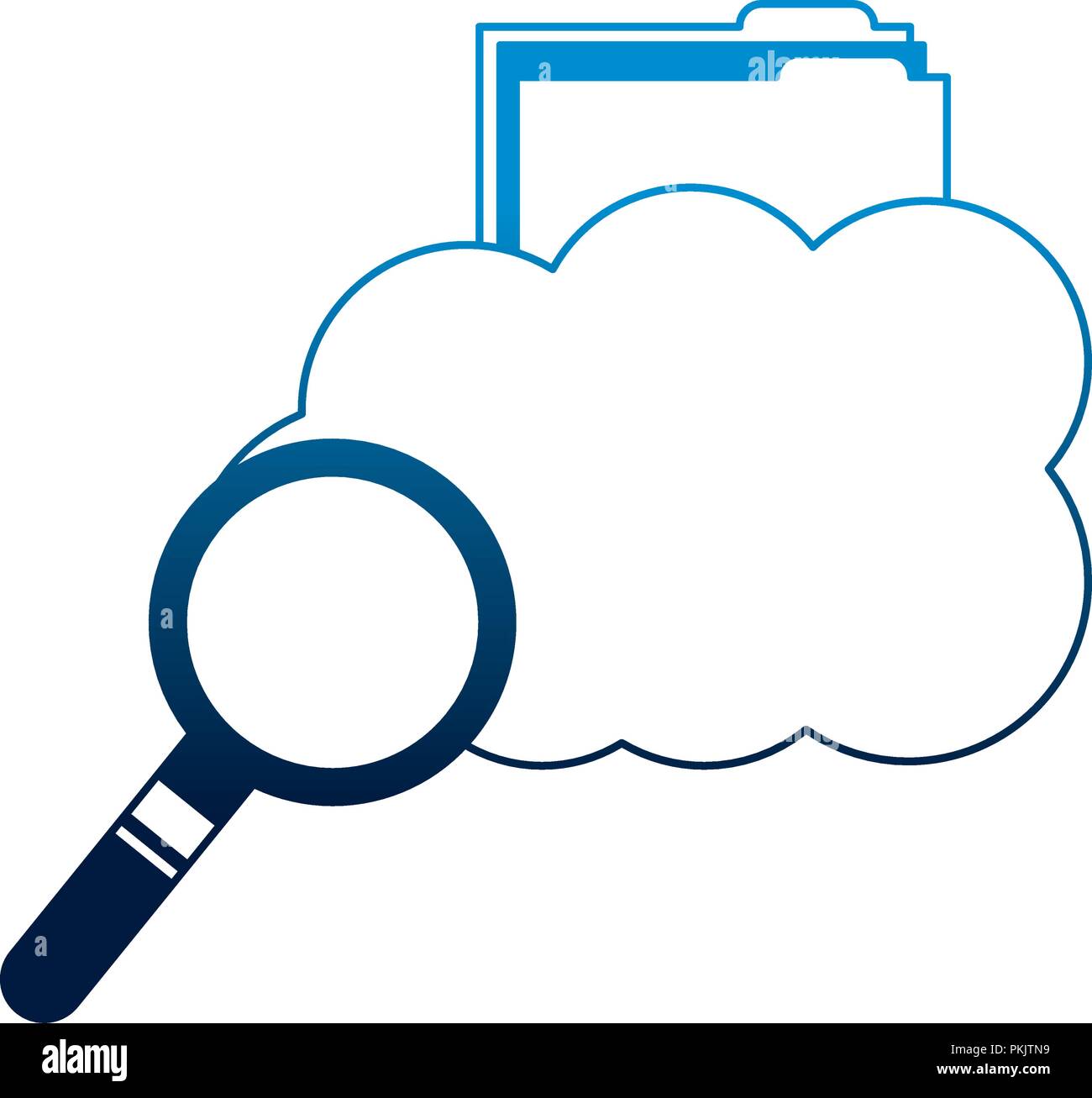 cloud computing storage folder file searching vector illustration neon ...