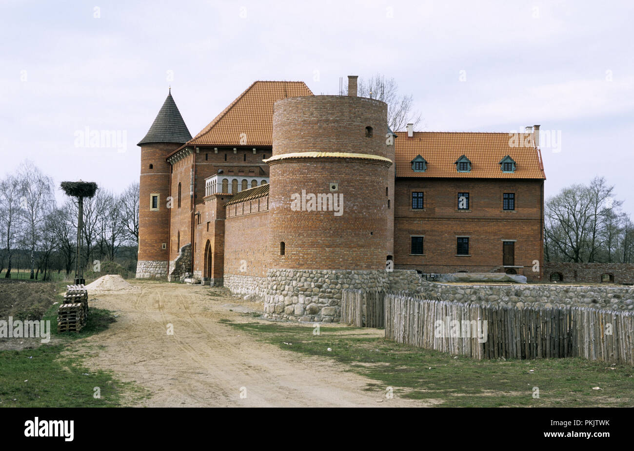 Brick castle in Tykocin in the Mazury region of north east Poland 2008. It has been renovated Stock Photo