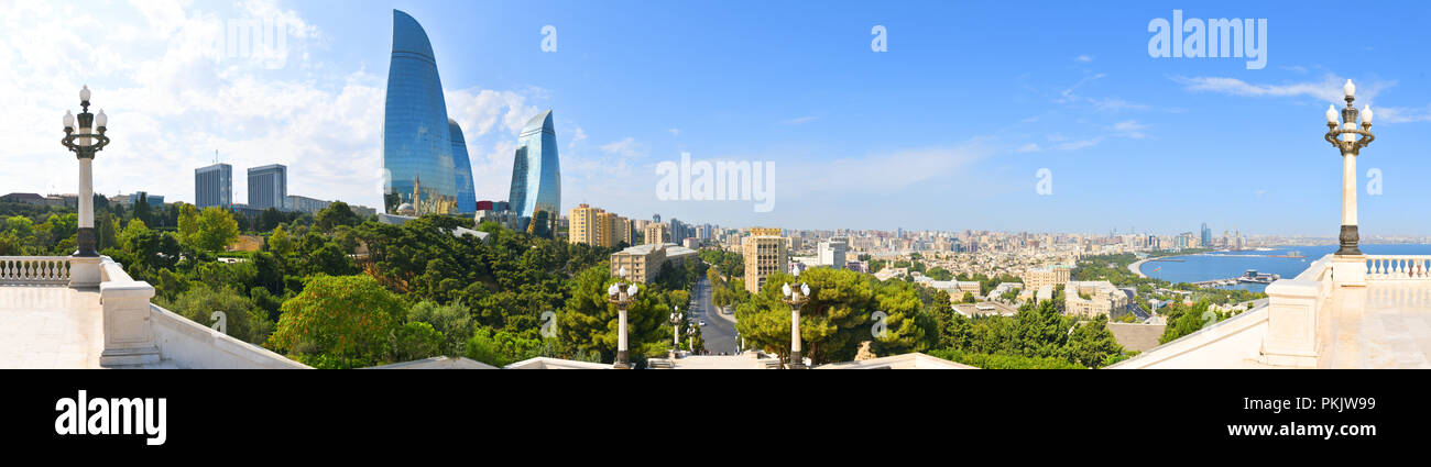 Baku is the capital of the Republic of Azerbaijan, the largest industrial, economic and scientific and technical center of Transcaucasia, as well as t Stock Photo