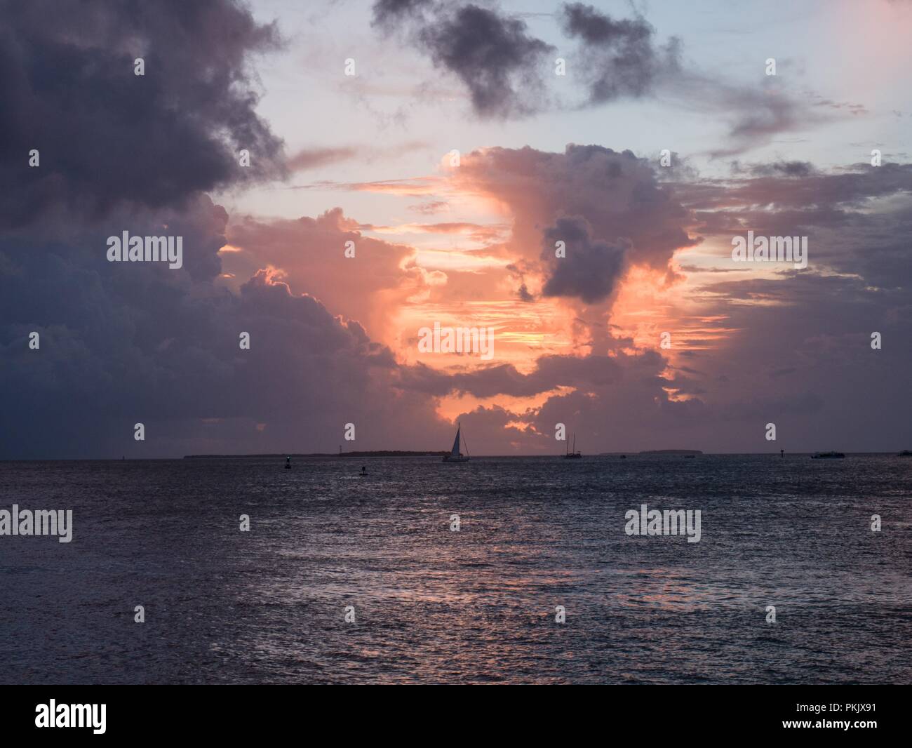 sunset in Key West Stock Photo