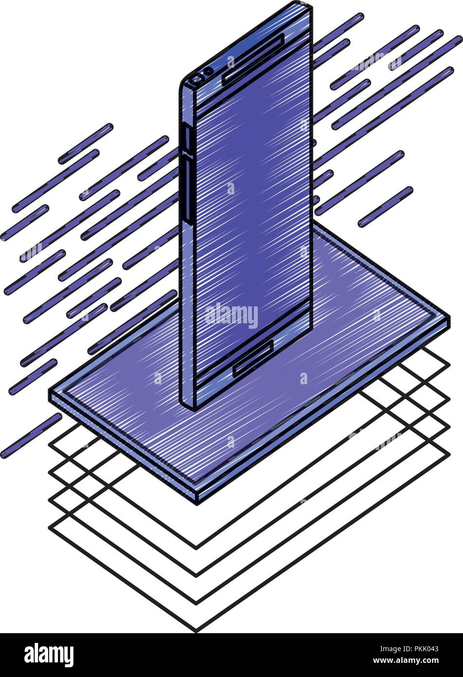 smartphone device isometric icon Stock Vector Image & Art - Alamy
