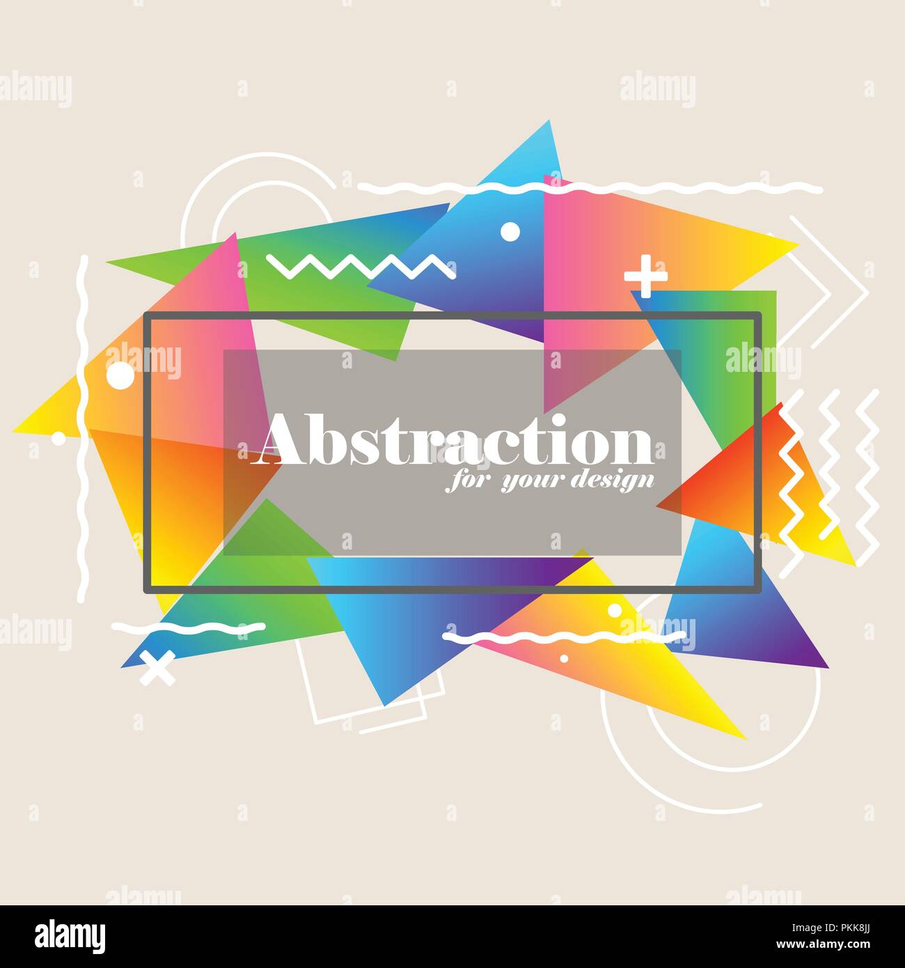 Abstract background with gradient triangles and decorative elements. Stock Vector