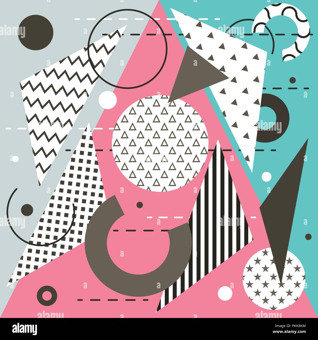 Art abstract background in trendy colors with geometric elements. Stock Vector