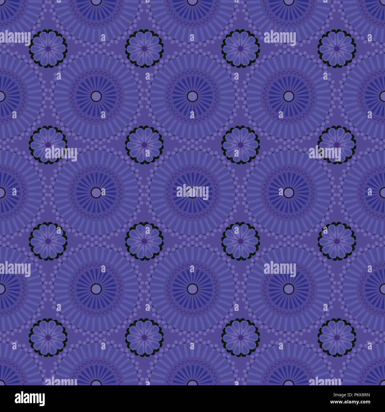 Seamless pattern with mandalas in the African style. Stock Vector