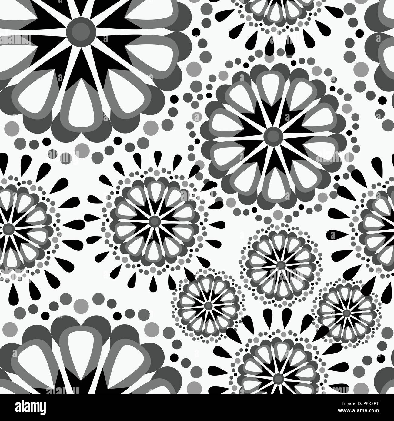 Seamless pattern with mandalas in the African style. Stock Vector