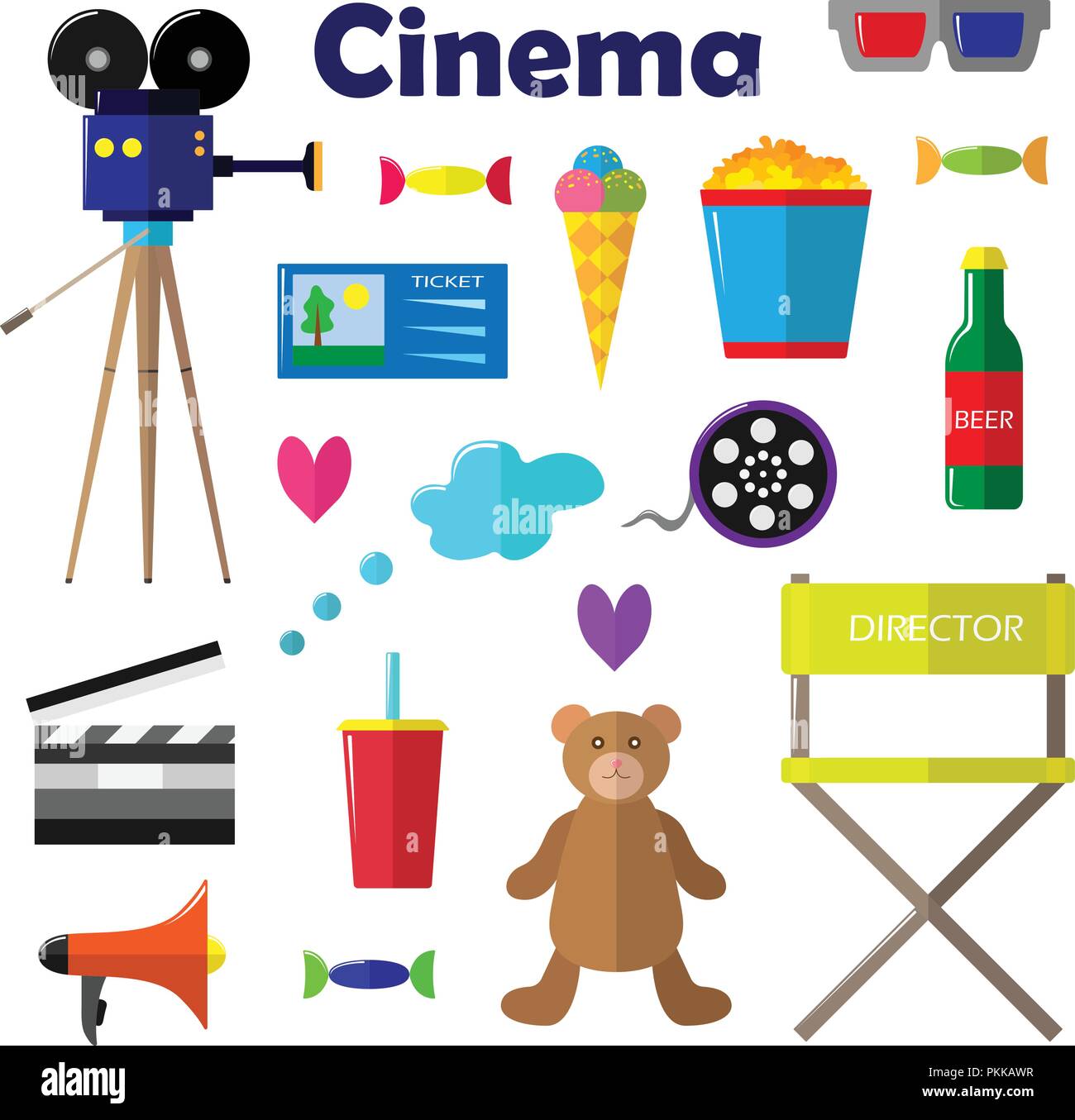 set icons of cinema film vector illustration design Stock Vector Image ...