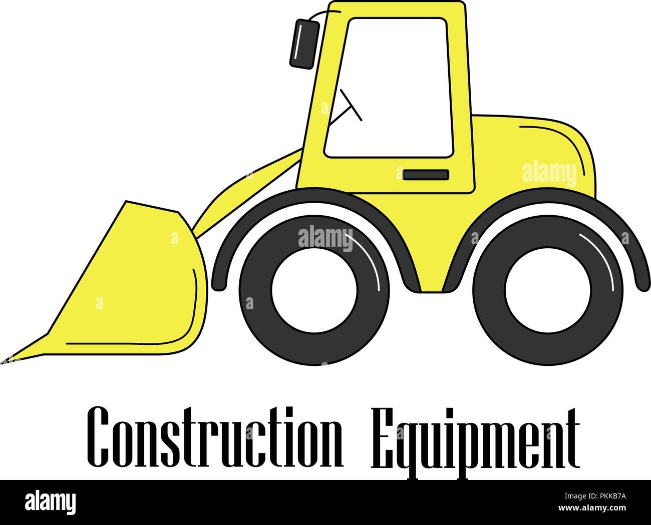 Vector illustration of the bulldozer on a white background. Stock Vector