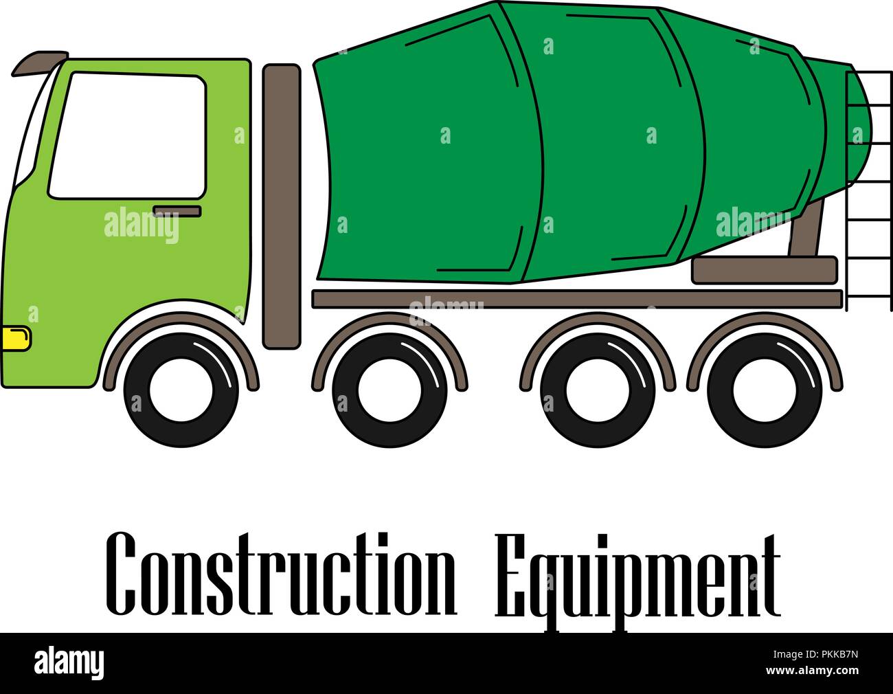 Vector illustration of the concrete mixer on a white background. Stock Vector
