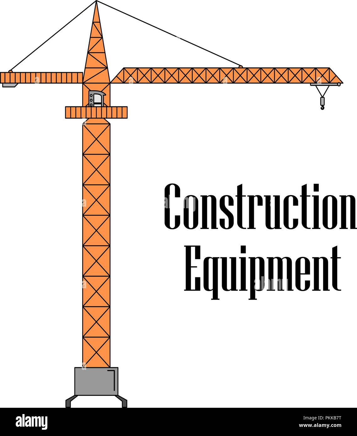 Vector illustration of the tower crane on a white background Stock ...