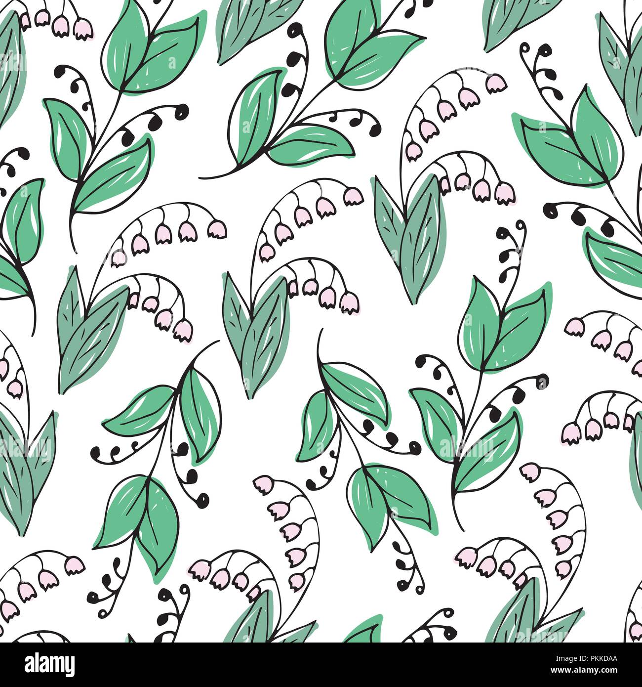 Lily of the valley flower pattern Stock Vector Images - Alamy