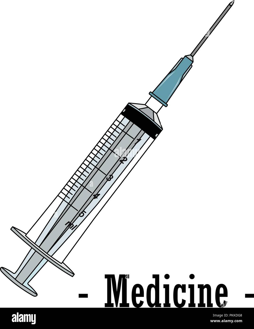 Vector Illustration With The Syringe For Injections Medical Illustration Stock Vector Image