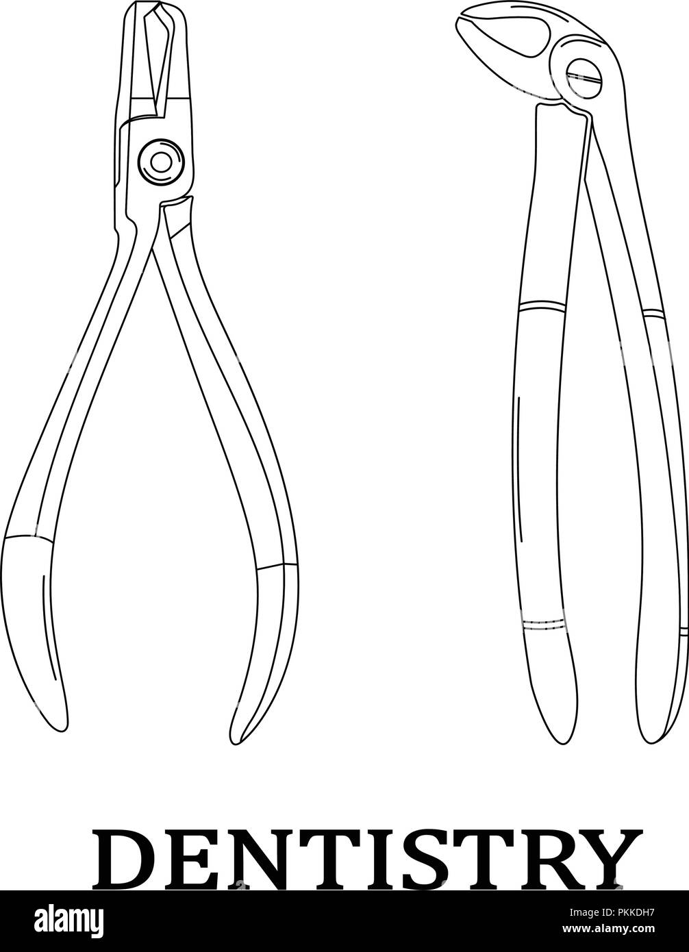 Vector illustration of dental tools. Dental nippers Stock Vector Image