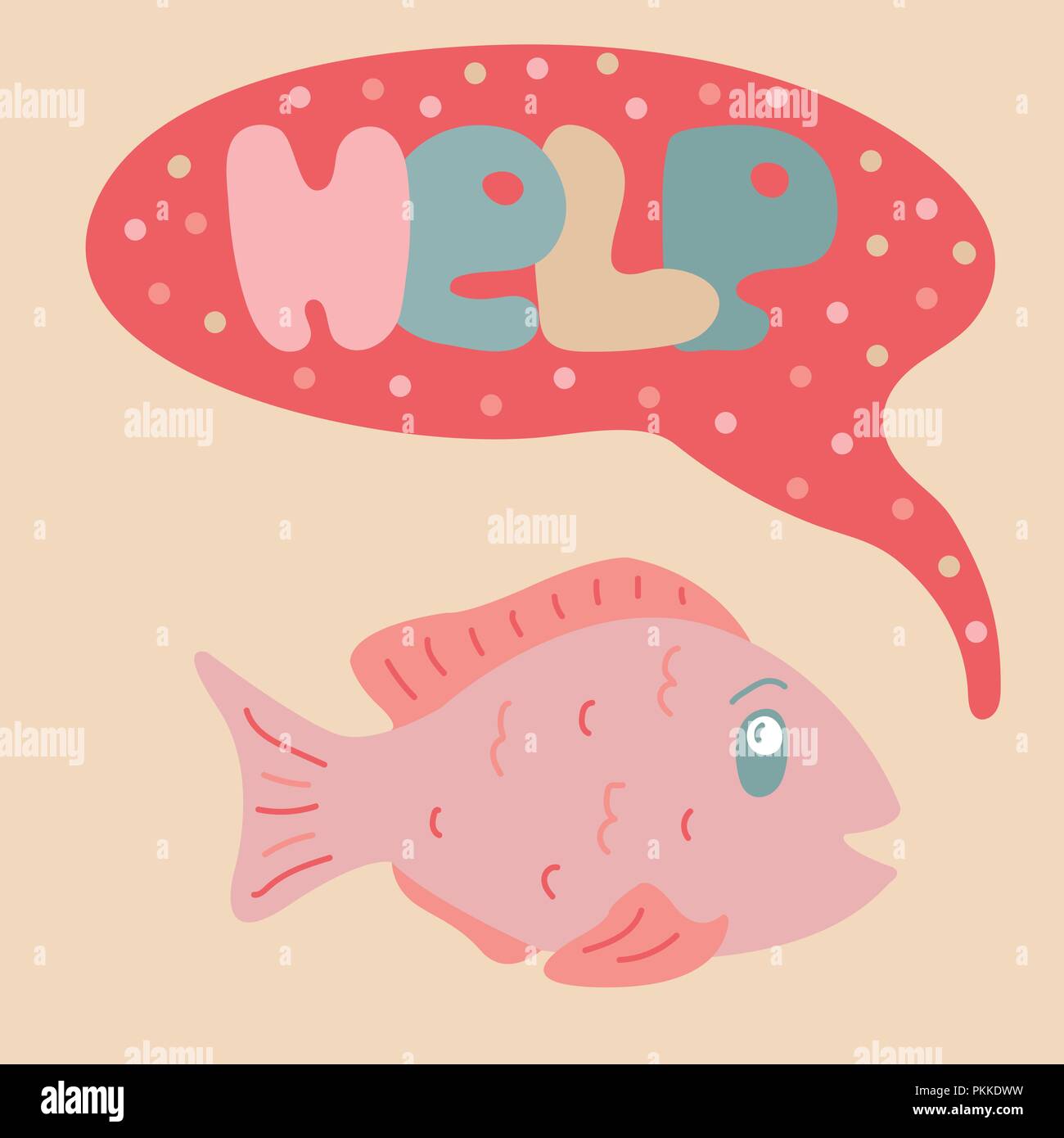 Scared Fish Template Swimming with clothes Stock Vector Images - Alamy