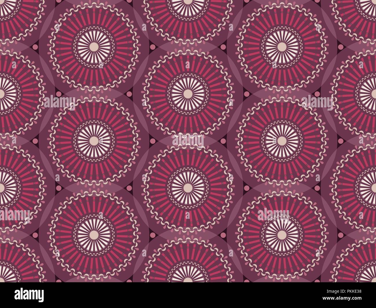 Seamless pattern with mandalas in the African style. Stock Vector