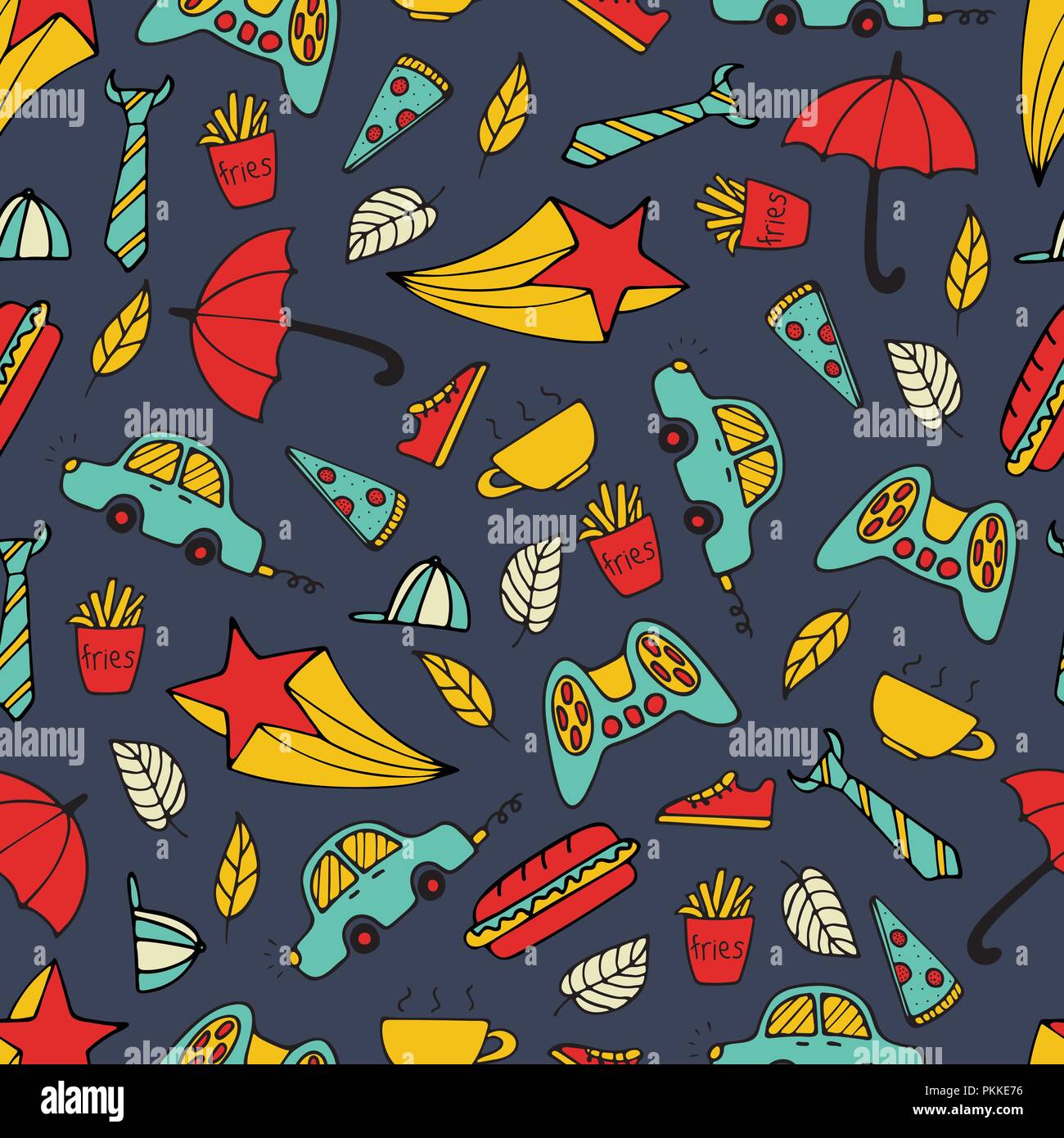 Cute seamless pattern with hand-drawn men illustrations. Stock Vector