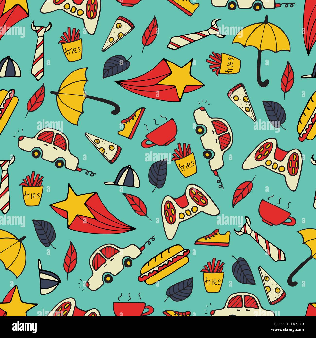 Cute seamless pattern with hand-drawn men illustrations. Stock Vector
