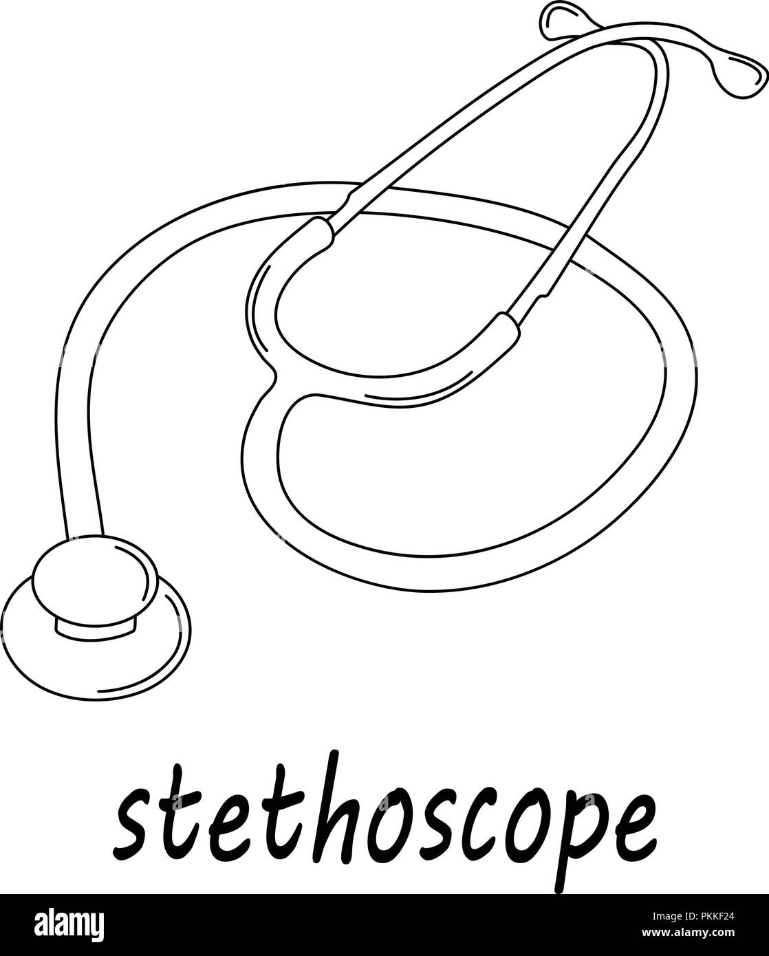 Vector illustration with a stethoscope. Medical illustration. Stock Vector