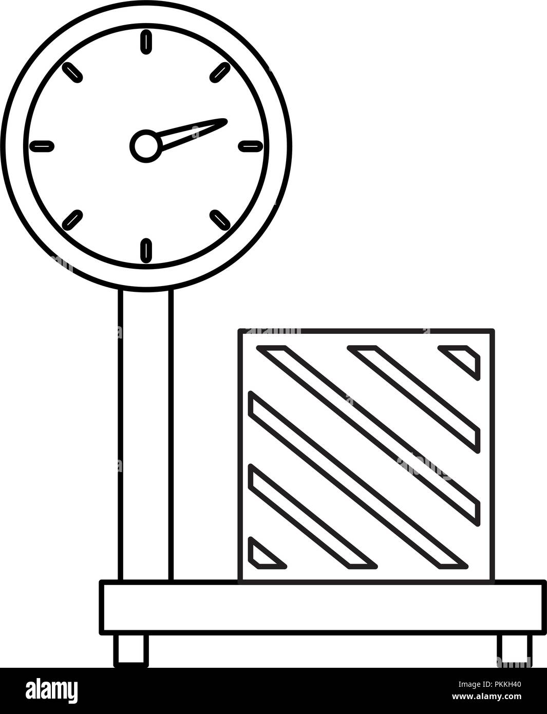 Scale Service Vector scale measure weight with box delivery service Stock Vector Image & Art ...