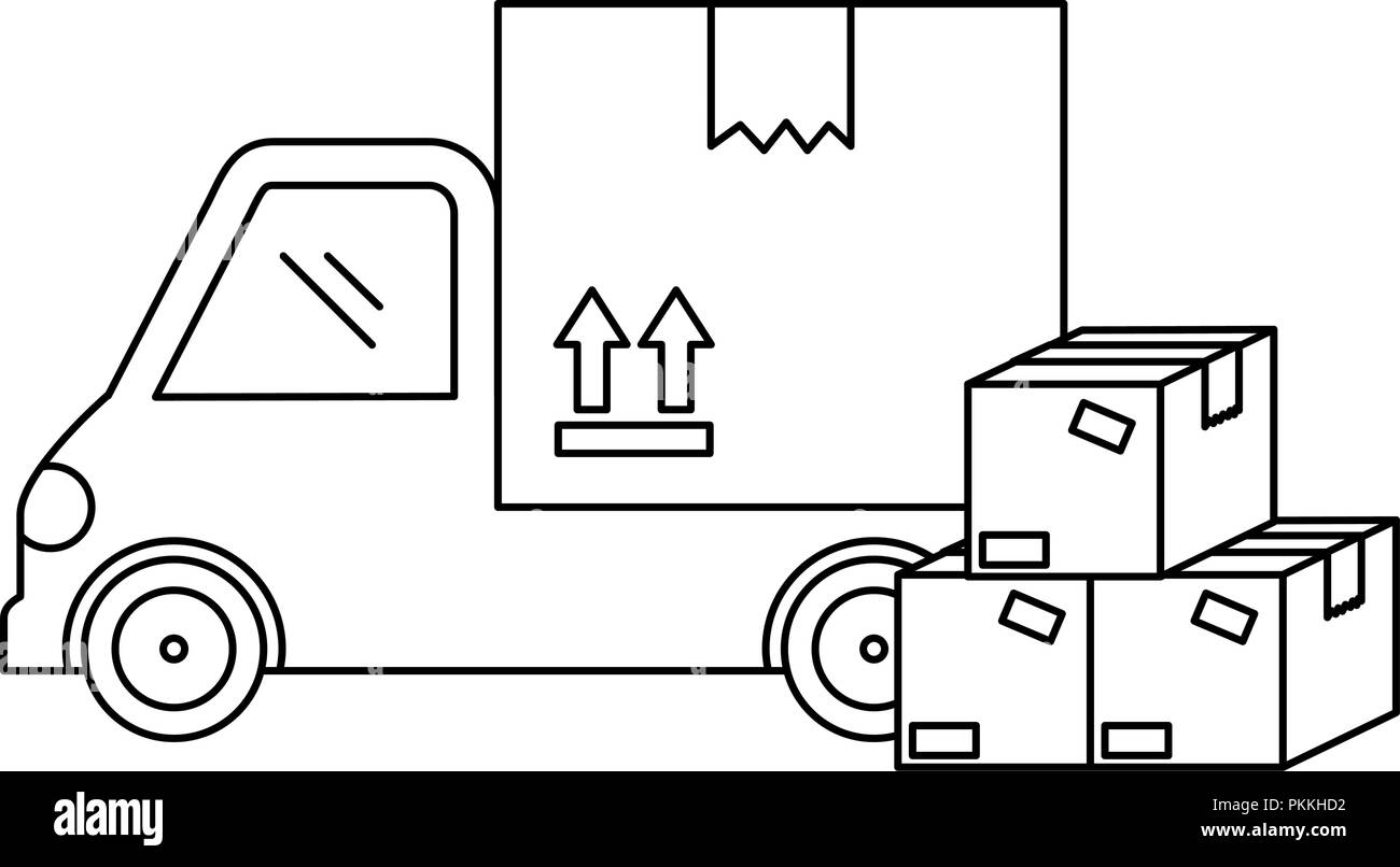 delivery service truck with boxes Stock Vector Image & Art Alamy